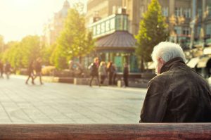 old man sitting on a bench